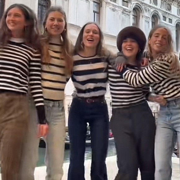 SOFT JOIE Striped 3/4 Sleeve ‘Mi Amour’ Top SZ XS sailor core - Picture 8 of 8